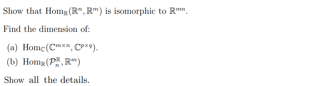 Solved Show that HomR(R”, R