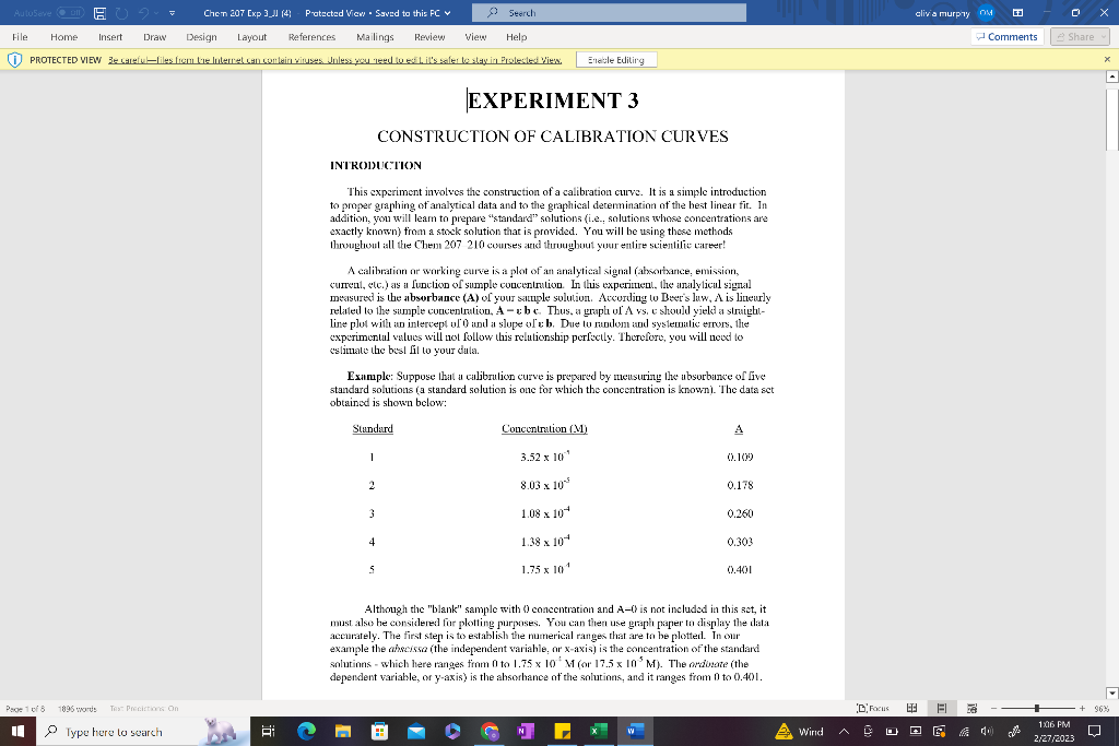 Solved I have attached my Chem lab packet, I need help with | Chegg.com