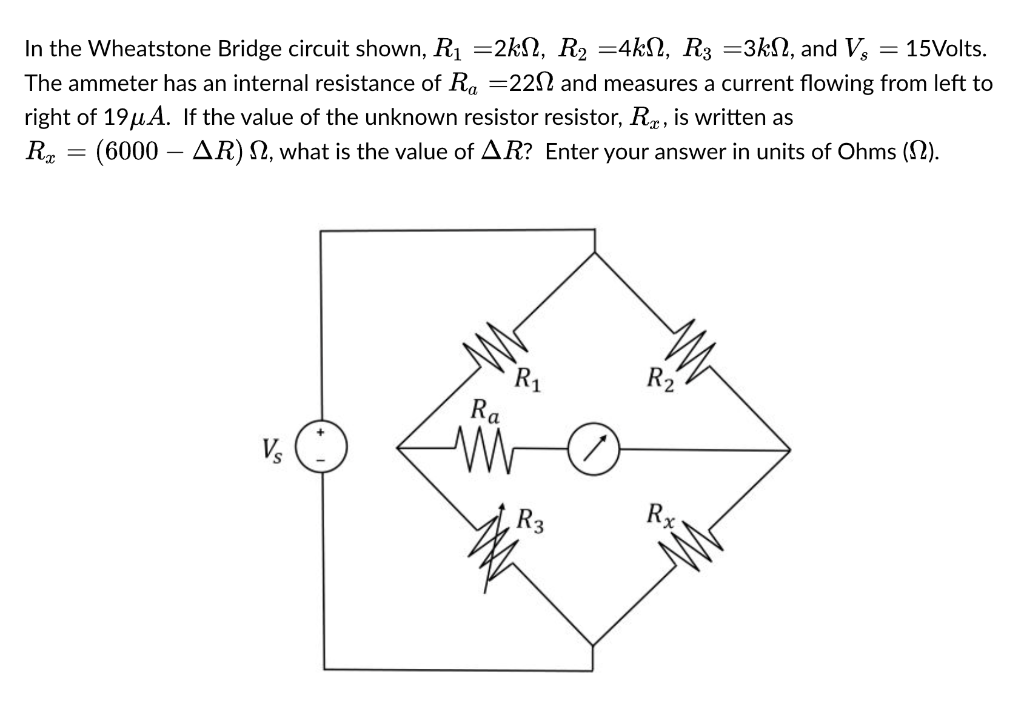 Solved In the Wheatstone Bridge circuit shown, | Chegg.com