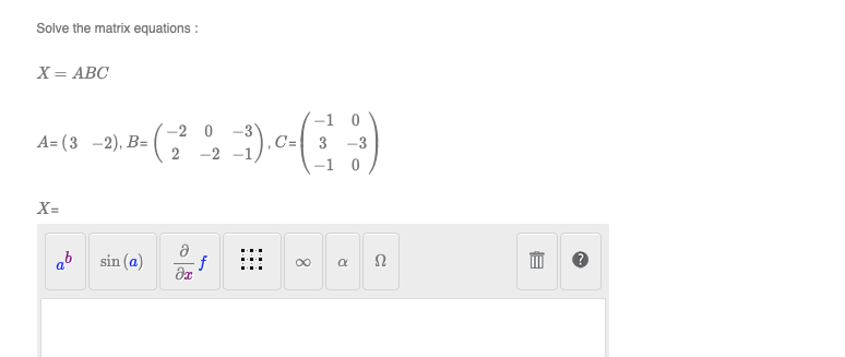 Solved -3-1 A = 30 -1 -1 В. -3 -3 -2 2 -1 -3 Compute A times | Chegg.com