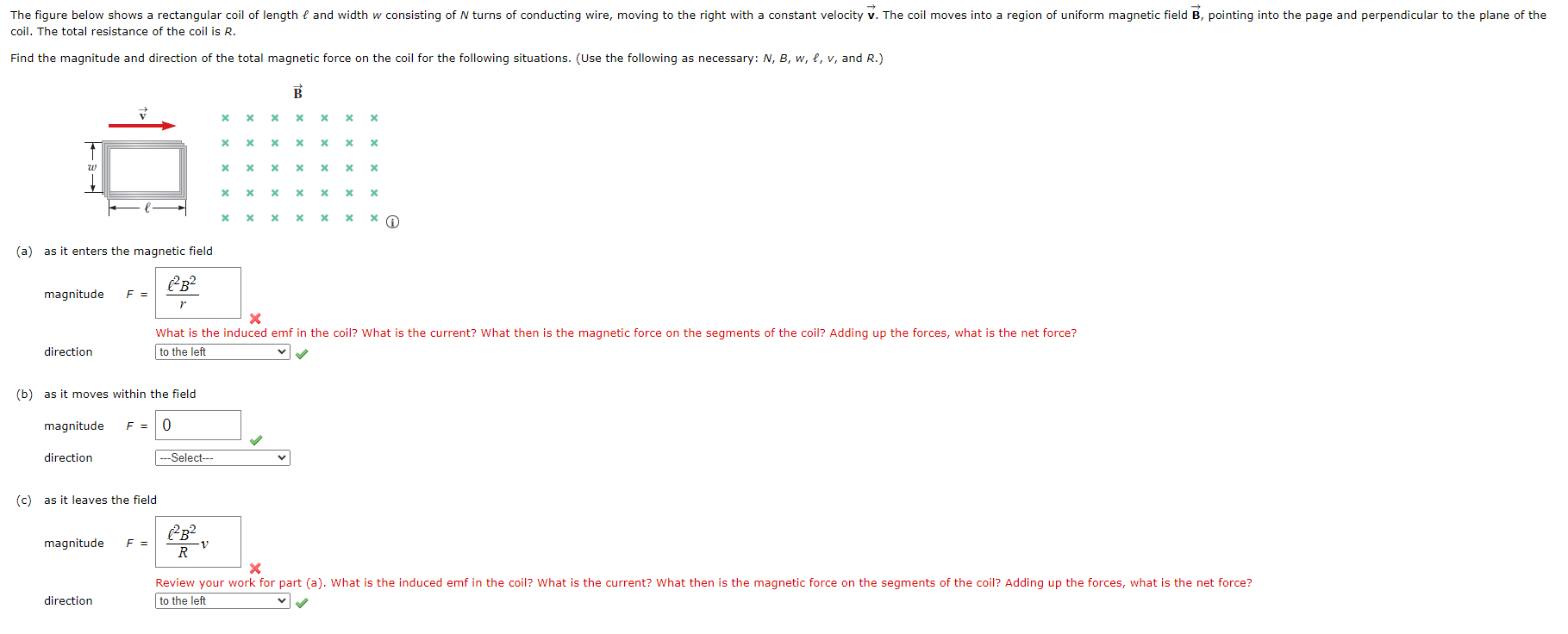 Solved The figure below shows a rectangular coil of length