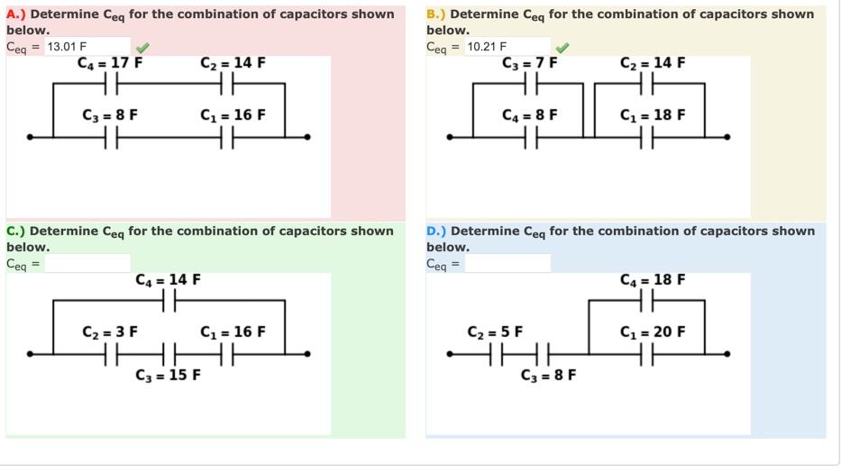 Solved A.) Determine ce for the combination of capacitors | Chegg.com