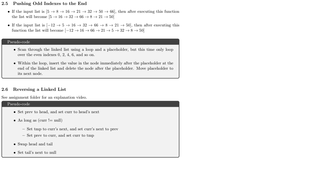 Solved 2 Linked List Your task is to complete the following | Chegg.com