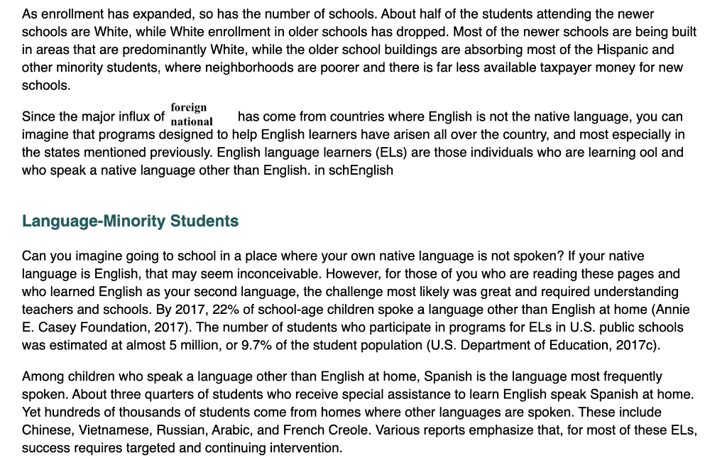 What works for teaching children whose home languages are not