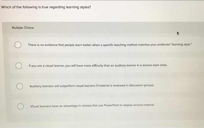 Solved Which of the following is true regarding learning | Chegg.com