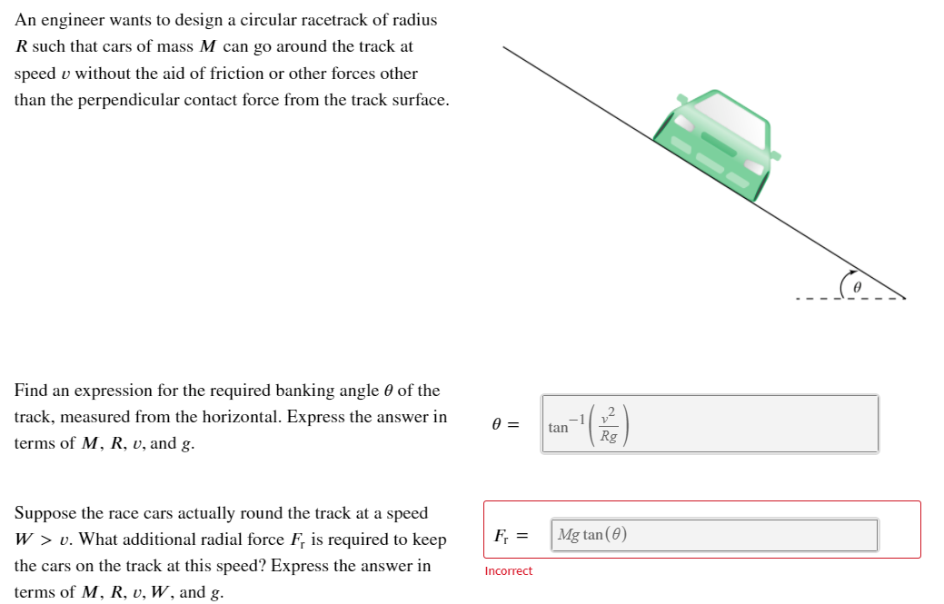 Solved An engineer wants to design a circular racetrack of | Chegg.com