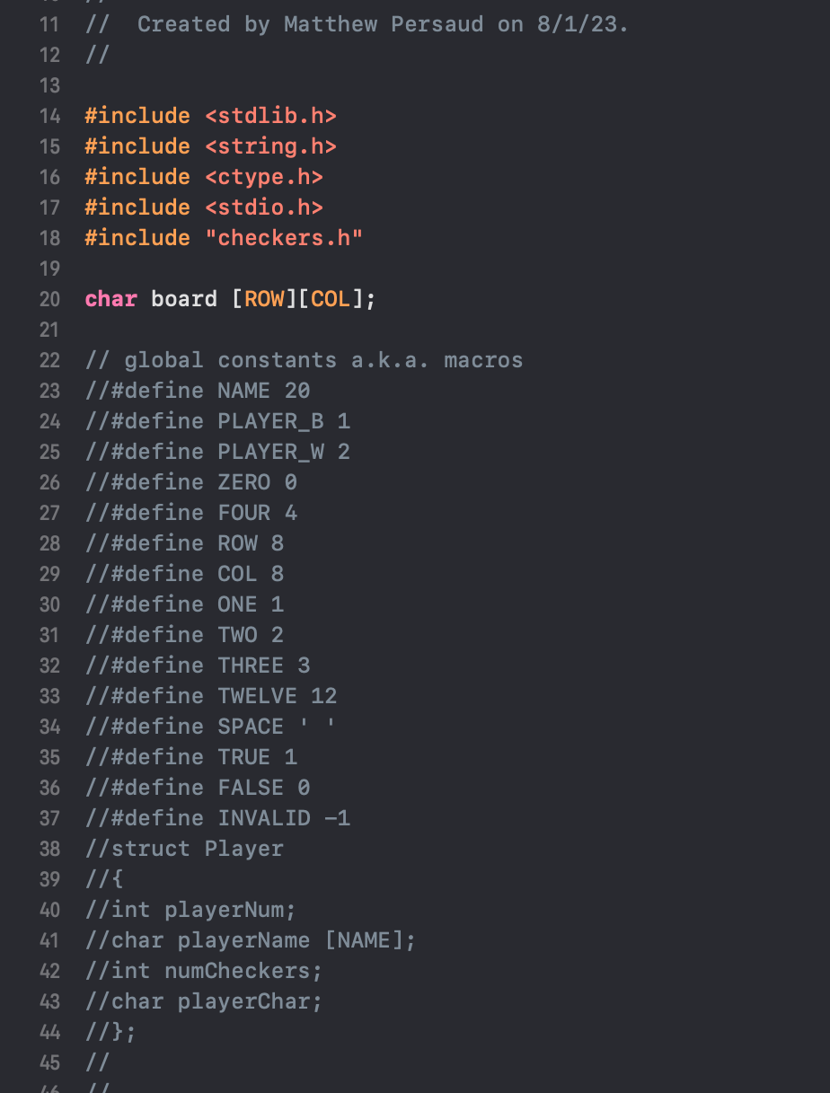 Solved Error with code checkers.h 1. Create a header file | Chegg.com
