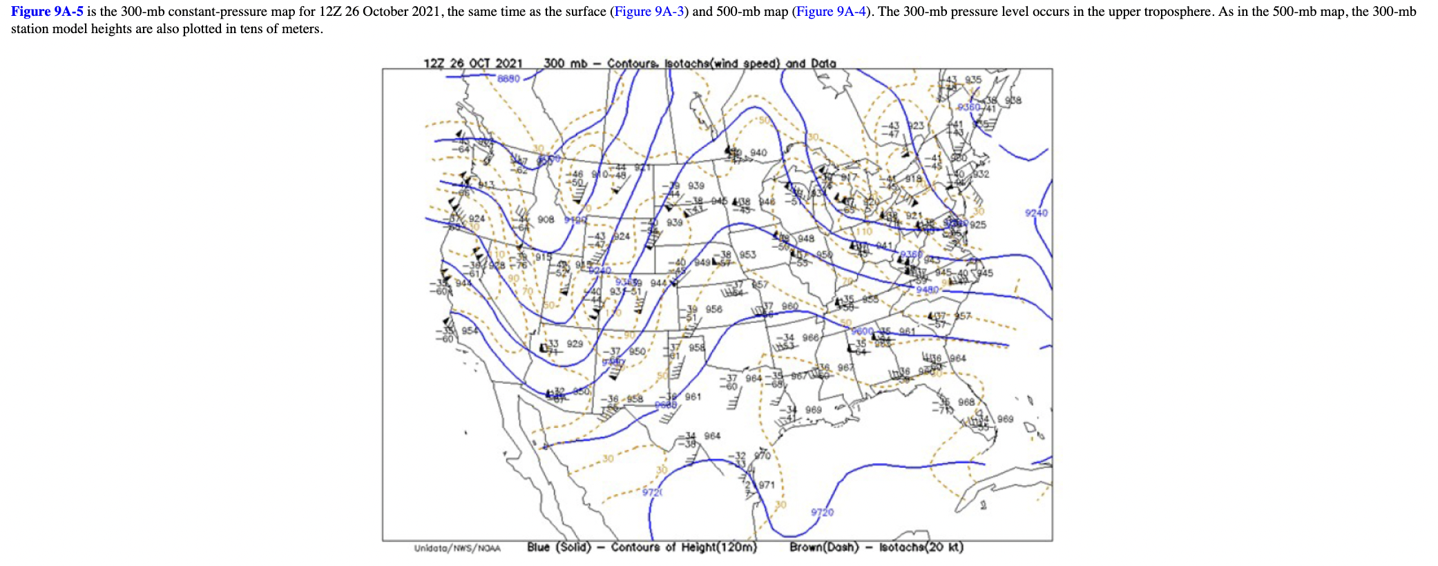 station model heights are also plotted in tens of meters.