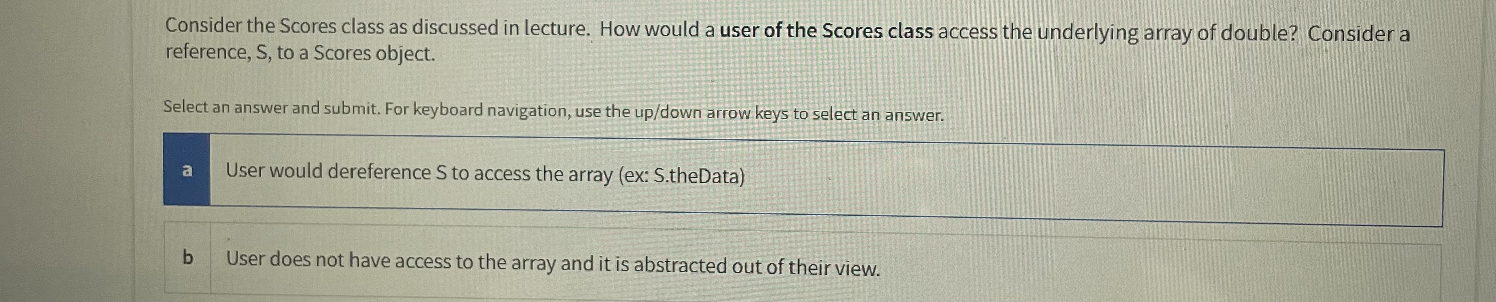 Solved Consider the Scores class as discussed in lecture. | Chegg.com