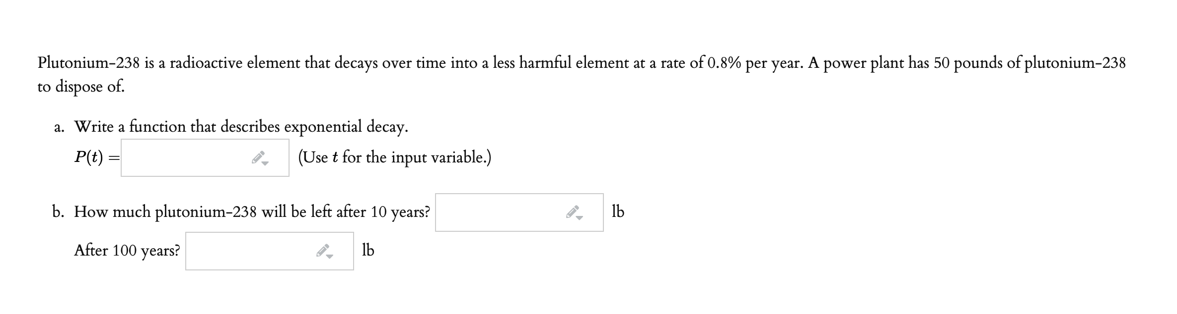 Solved Plutonium238 is a radioactive element that decays