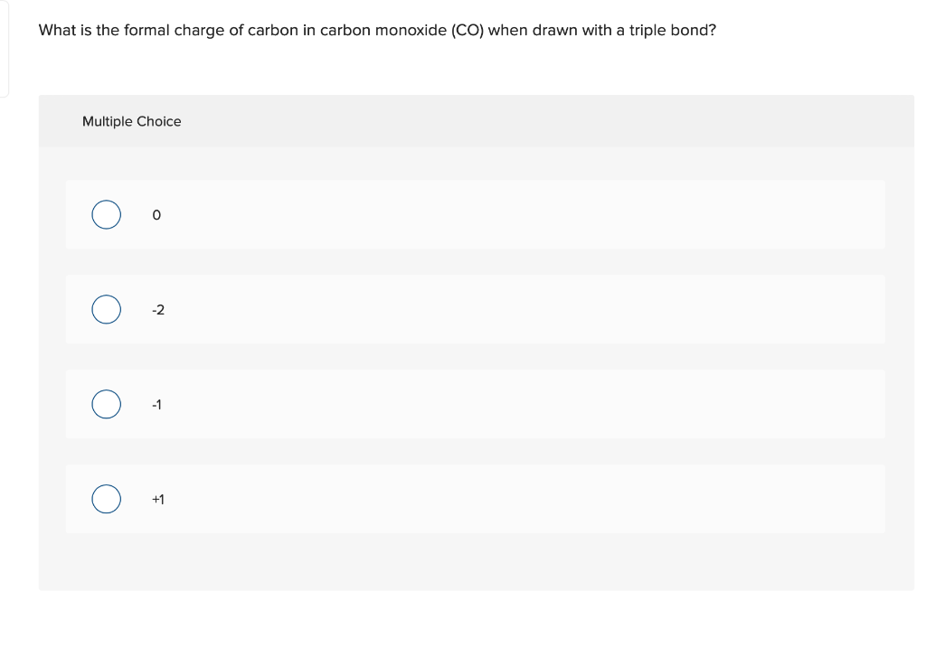 Solved What is the formal charge of carbon in carbon | Chegg.com