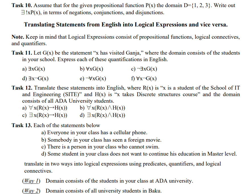 Solved Task 10. Assume that for the given propositional | Chegg.com