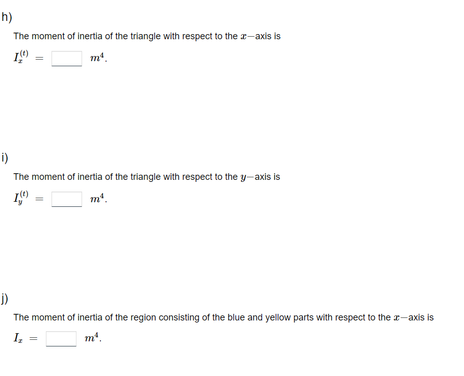 moment of inertia of triangle with respect to y axis