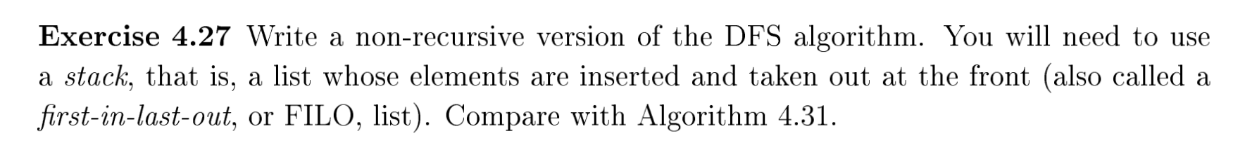Solved Exercise 4.27 Write a non-recursive version of the | Chegg.com