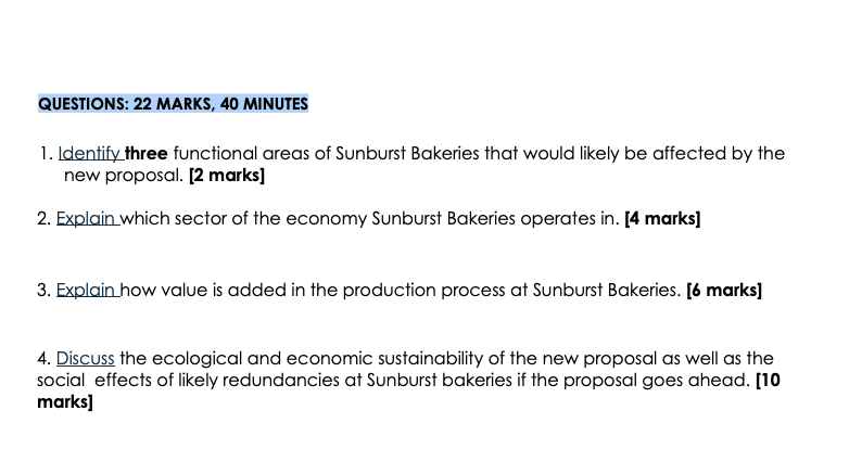 sunburst bakeries case study answers