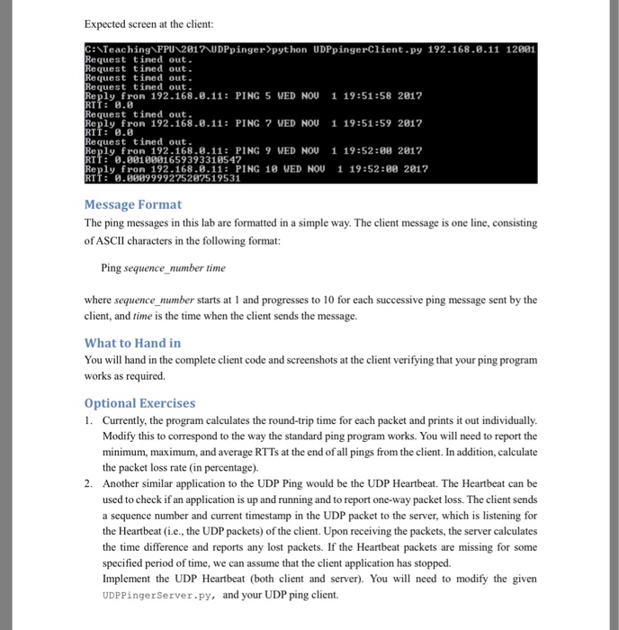 programming assignment 3 udp pinger lab