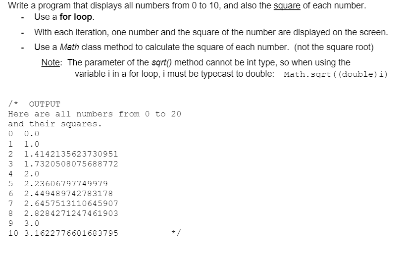 Solved Write a program that displays all numbers from 0 to | Chegg.com