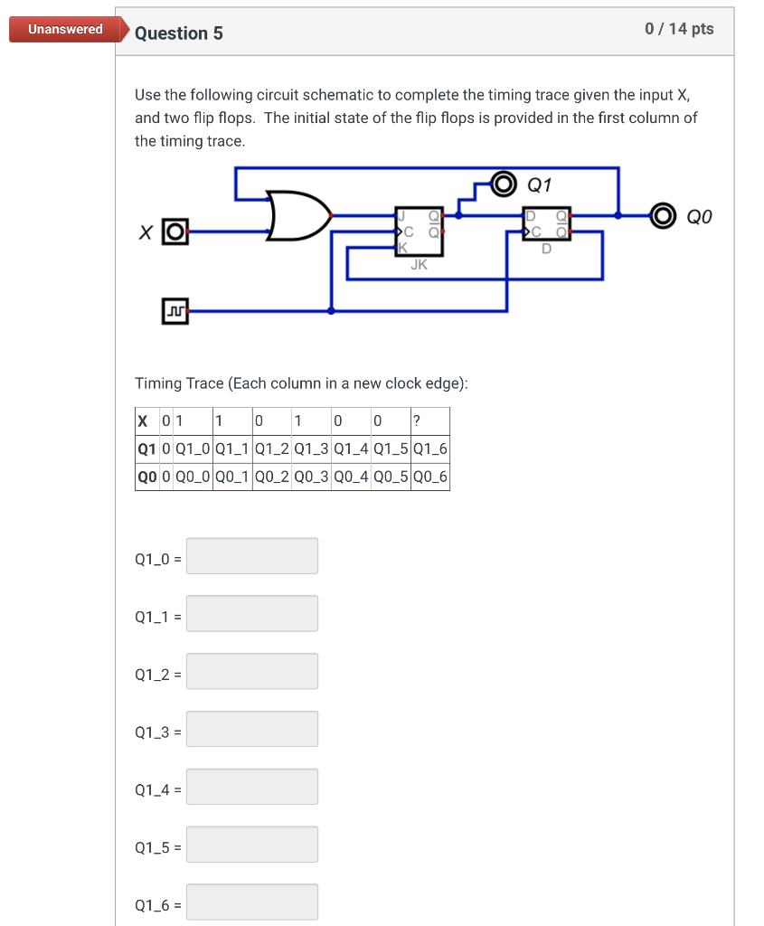Solved Unanswered Question 5 0 / 14 pts Use the following | Chegg.com