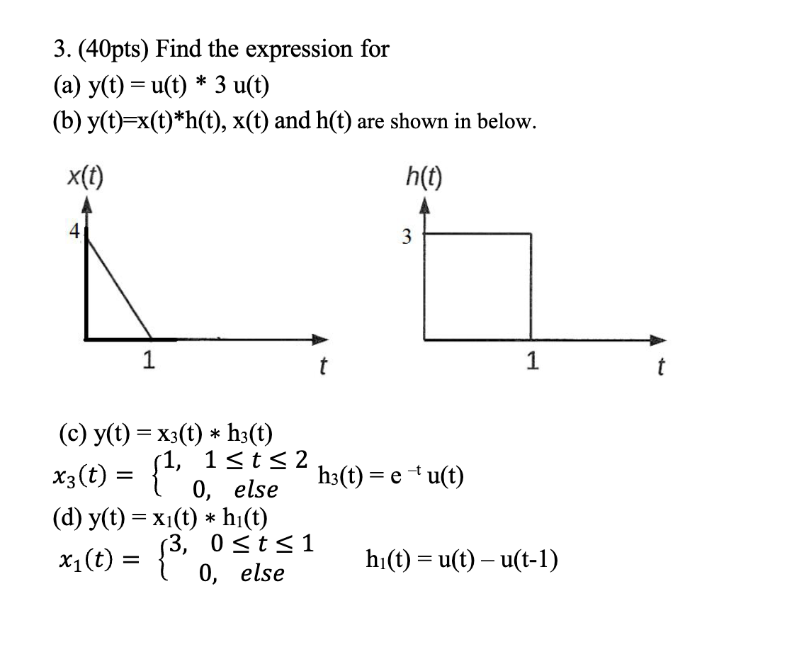 Solved 3. (40pts) Find the expression for (a) | Chegg.com
