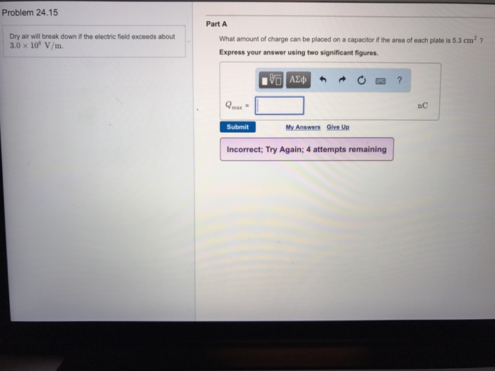 Solved Dry air will break down if the electric field exceeds | Chegg.com