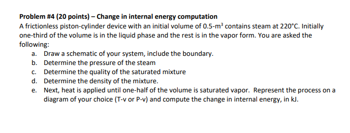 Solved Problem #4 (20 points) - Change in internal energy | Chegg.com
