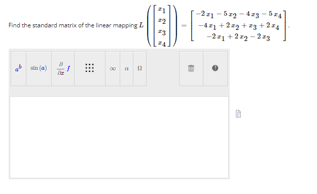 Solved ⎝⎛⎣⎡x1x2x3x4⎦⎤⎠⎞=⎣⎡−2x1−5x2−4x3−5x4−4x1+2x2+x3+2x4−2x | Chegg.com