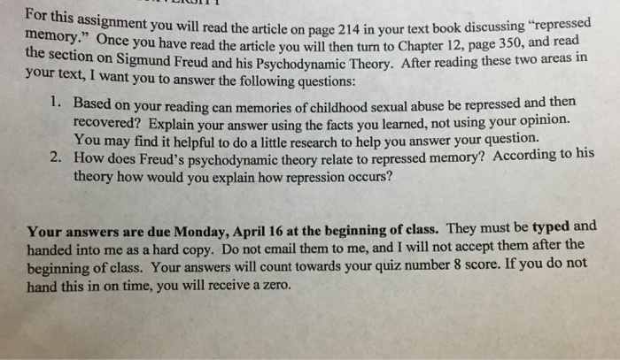 Solved assignment you will read the article on page 214 in | Chegg.com