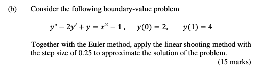 Solved (b) Consider The Following Boundary-value Problem | Chegg.com