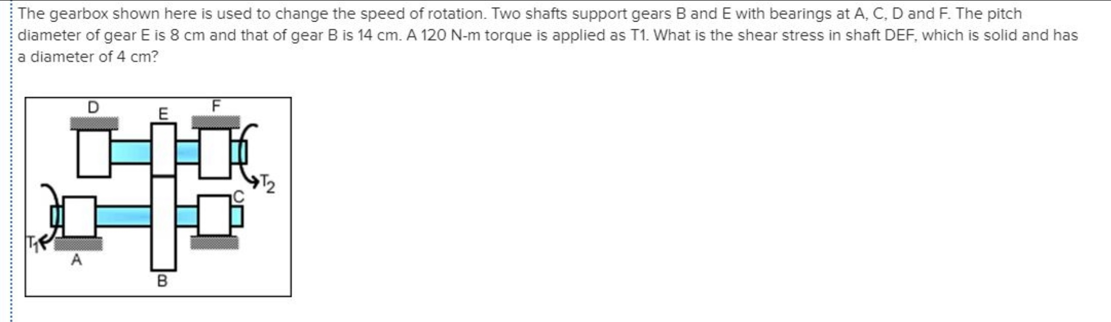 Solved The gearbox shown here is used to change the speed of | Chegg.com