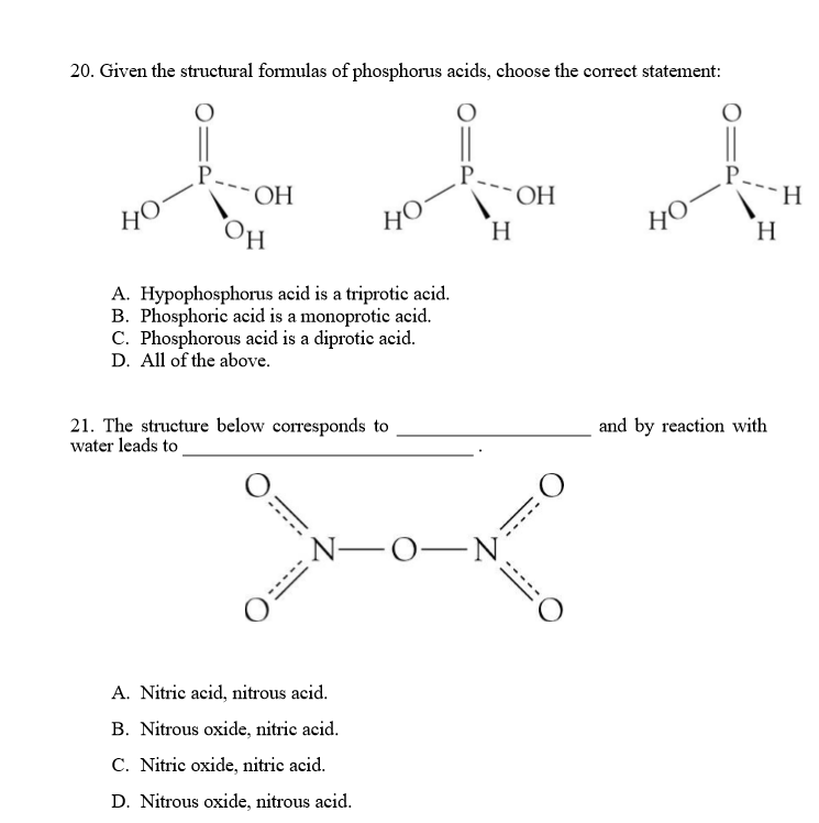 Solved Given The Structural Formulas Of Phosphorus Ac Chegg Com
