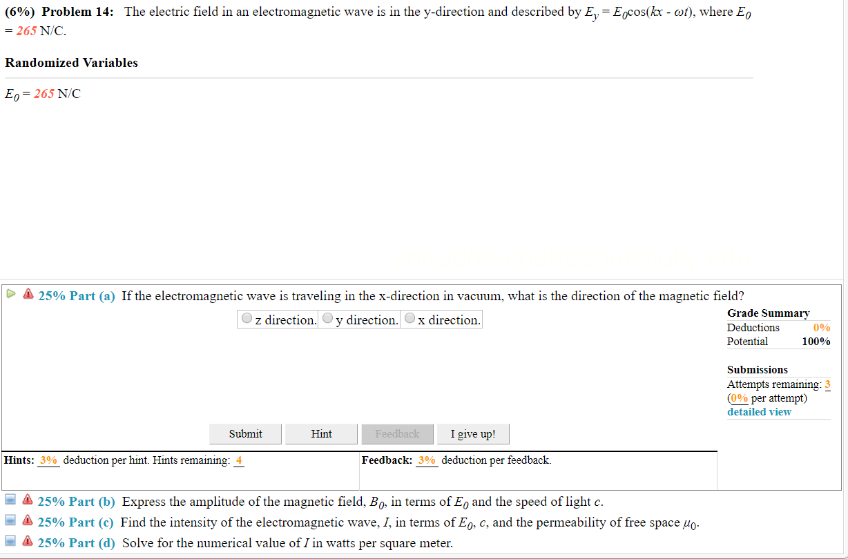 Solved 6 Problem 14 The Electric Field In An Electrom Chegg Com