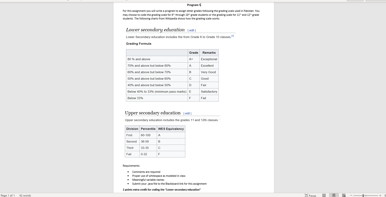 Solved Program 5 For this assignment you will write a | Chegg.com