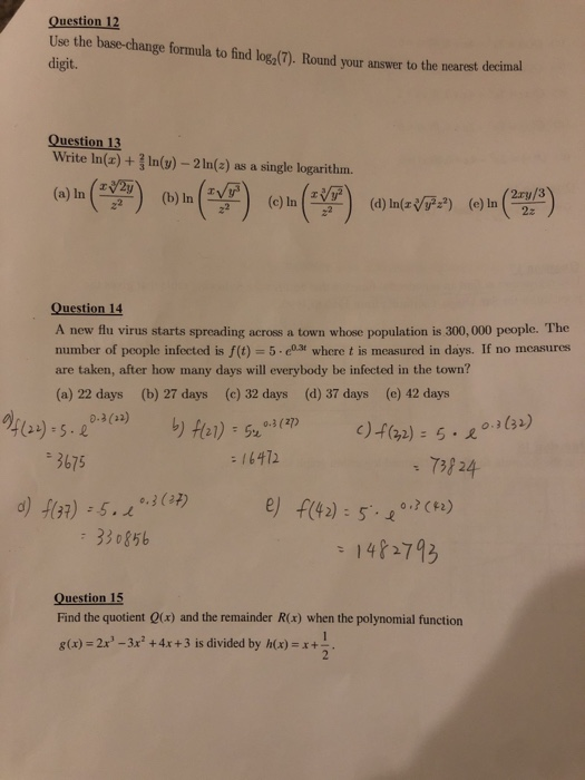 Solved Practice Final Exanm Math 141 15 Name Find the | Chegg.com