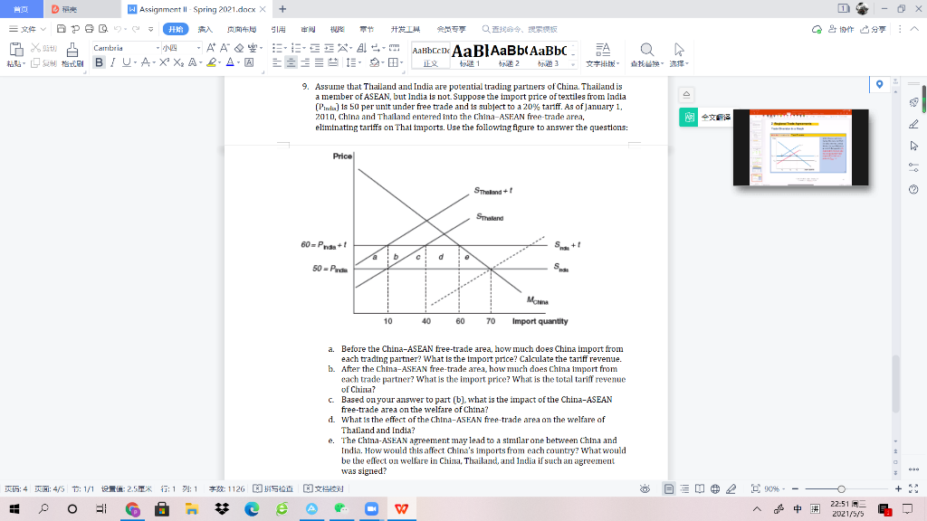 Solved 1 Q 当协作分享 W Assignment II Spring 2021.docx X + DPG 开斯 | Chegg.com