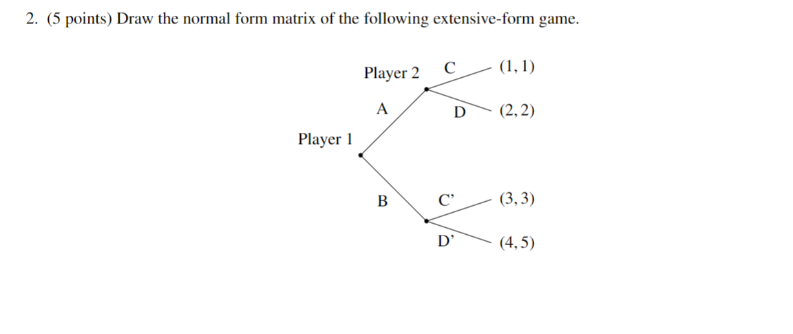 2. (5 points) Draw the normal form matrix of the | Chegg.com
