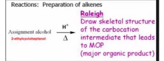 Solved Reactions: Preparation of alkenes Raleigh Draw | Chegg.com