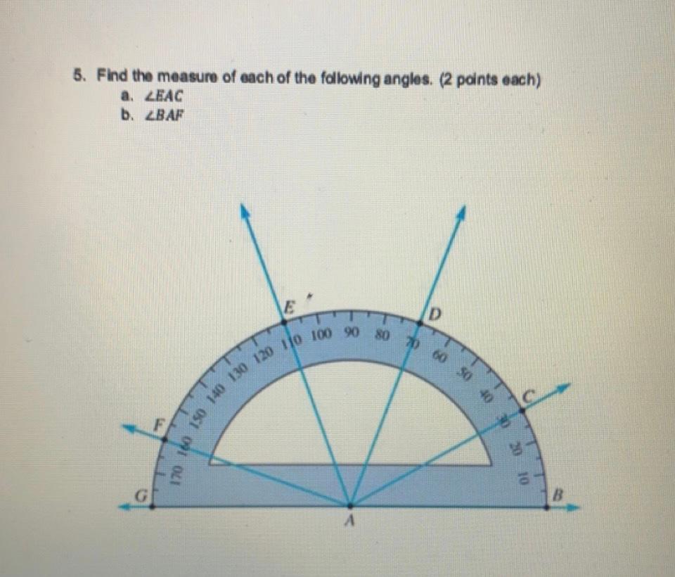 Solved 8. Find the measure of each of the following angles. | Chegg.com