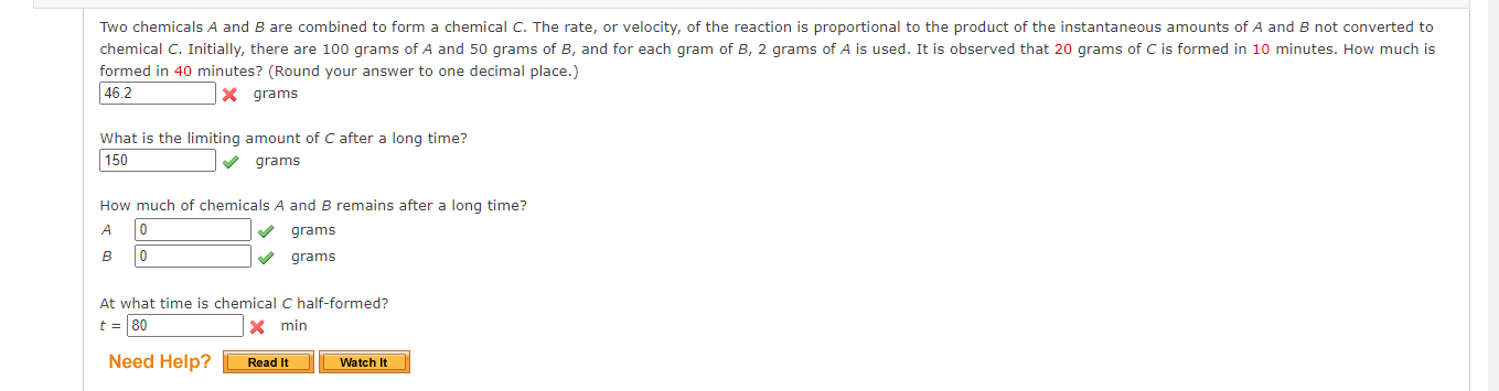 Solved Two Chemicals A And B Are Combined To Form A Chemical | Chegg.com