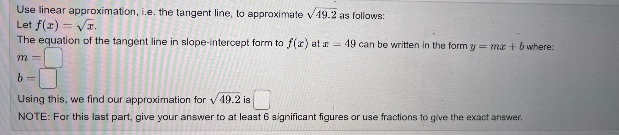 Solved The linear approximation at x=0 to f(x)=9−x1 is | Chegg.com