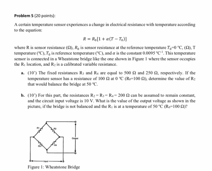 Solved Problem 5 (20 points): A certain temperature sensor | Chegg.com