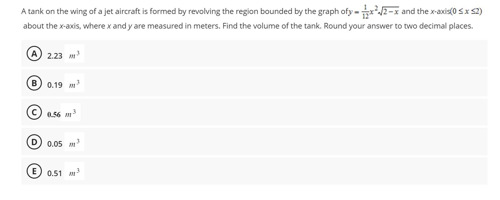 Solved A tank on the wing of a jet aircraft is formed by | Chegg.com