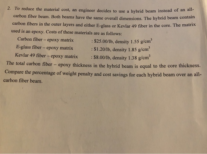 Solved lo reduce the material cost, an engineer decides to