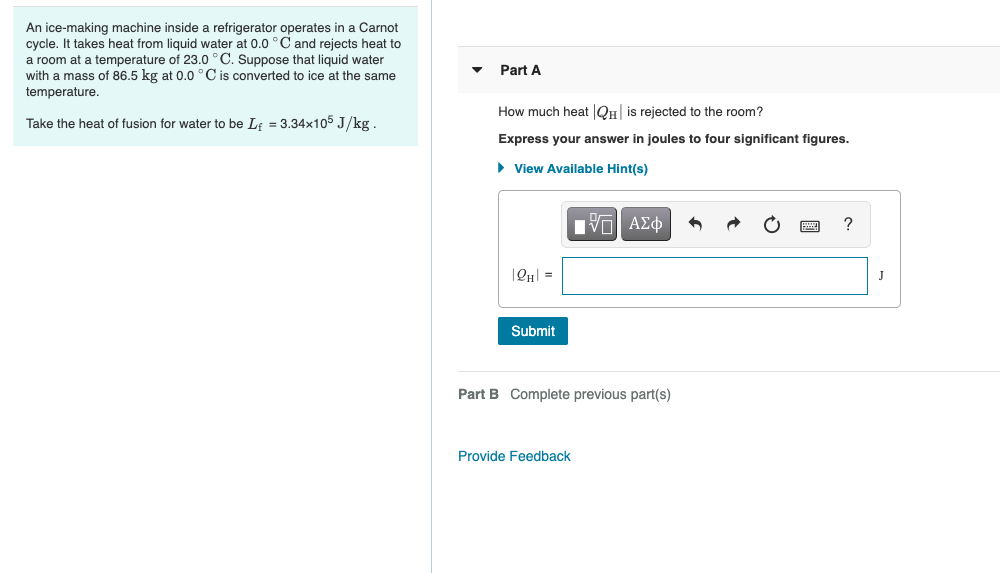 Solved An icemaking machine inside a refrigerator operates
