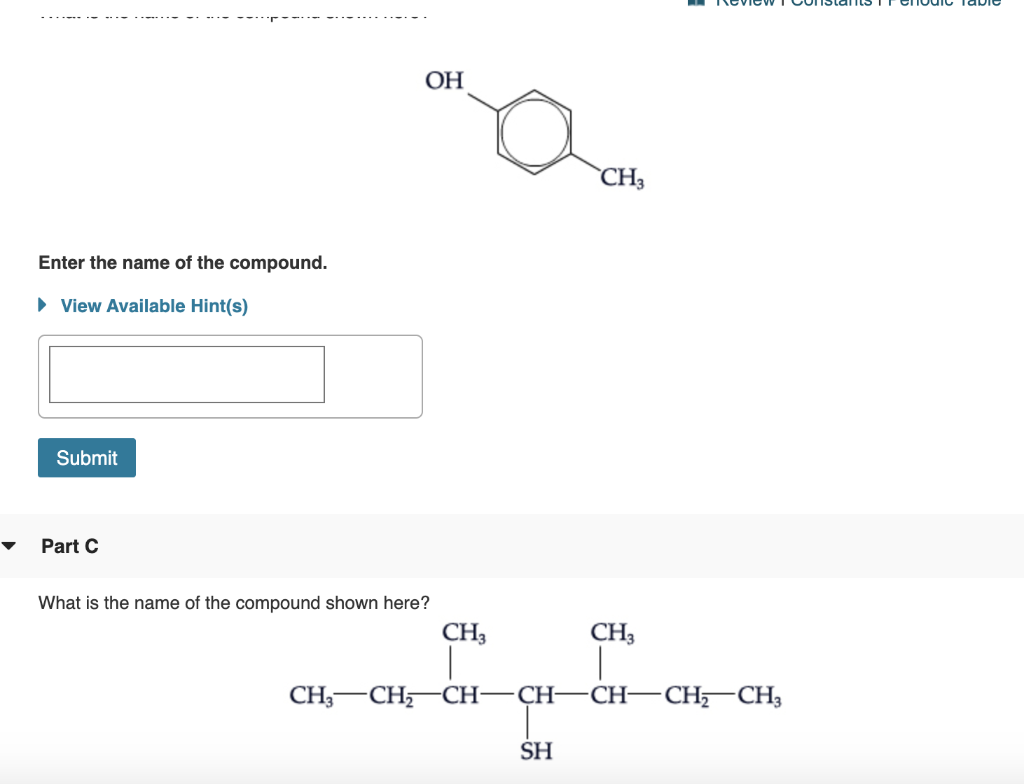 Solved Naming Alcohols, Phenols, And Thiols Alcohols, | Chegg.com