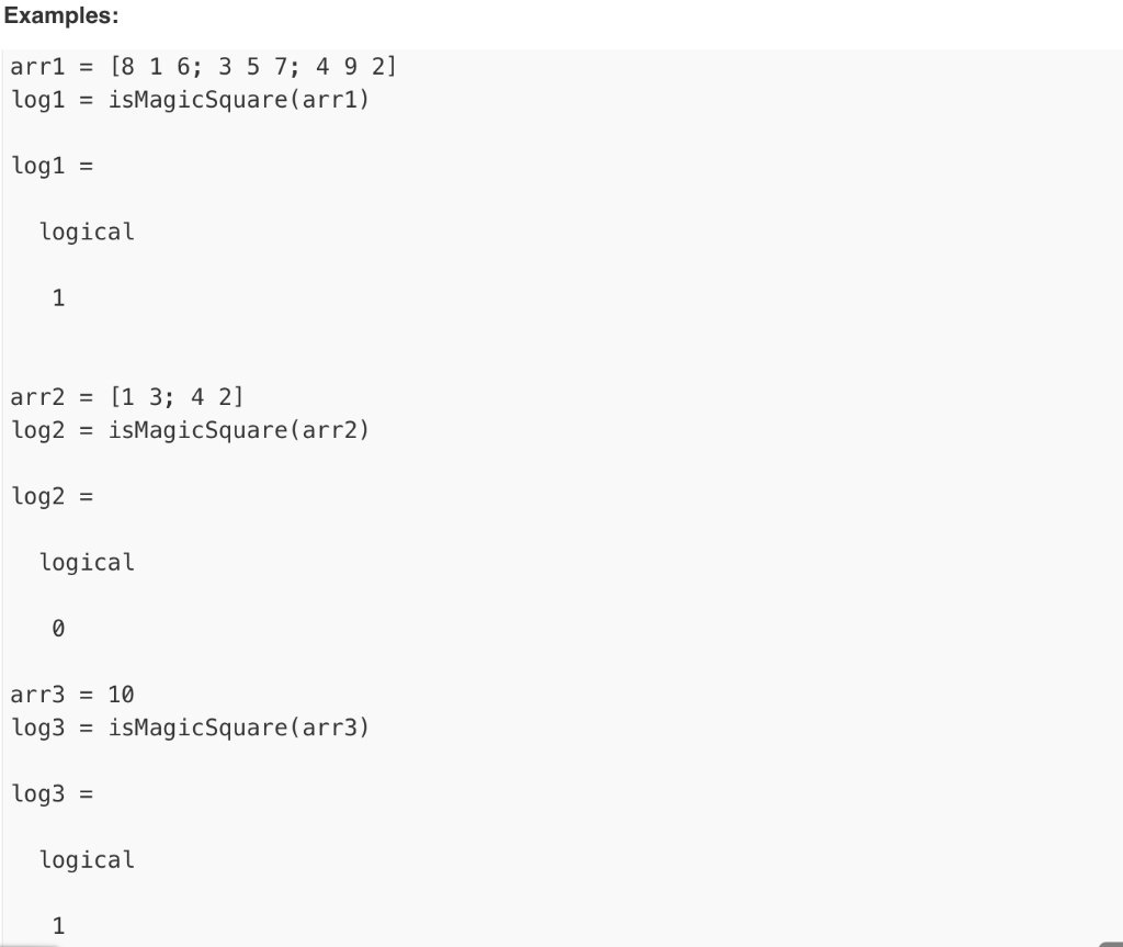 Solved Function Description: A magic square is a square | Chegg.com