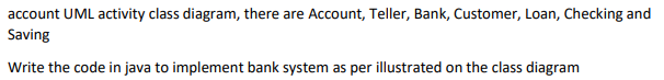 Solved account UML activity class diagram, there are | Chegg.com