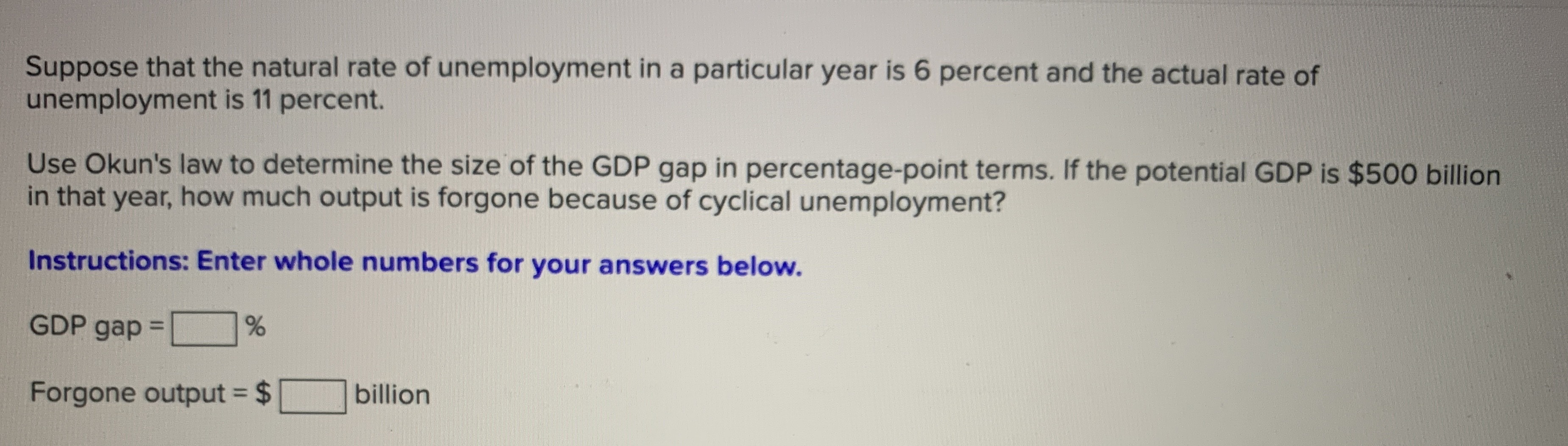 Solved Suppose that the natural rate of unemployment in a | Chegg.com