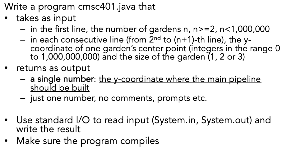 Write a program cmsc401.java that takes as input in | Chegg.com