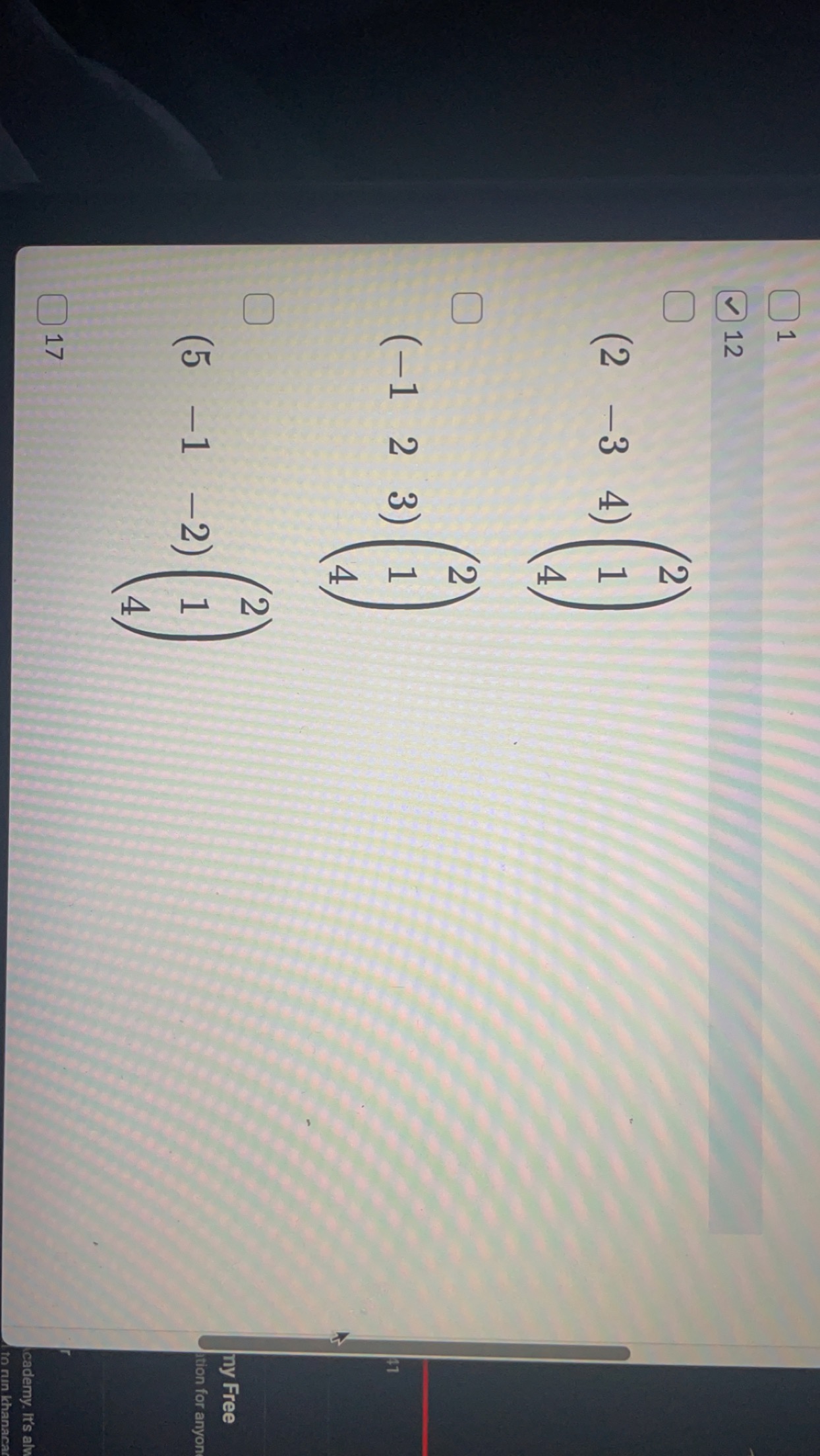 Solved Let A=⎝⎛2−15−32−143−2⎠⎞ and c=⎝⎛214⎠⎞. Which of the | Chegg.com