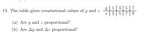 Solved (a) Are G And Z Proportional? (b) Are Δg And Δz | Chegg.com